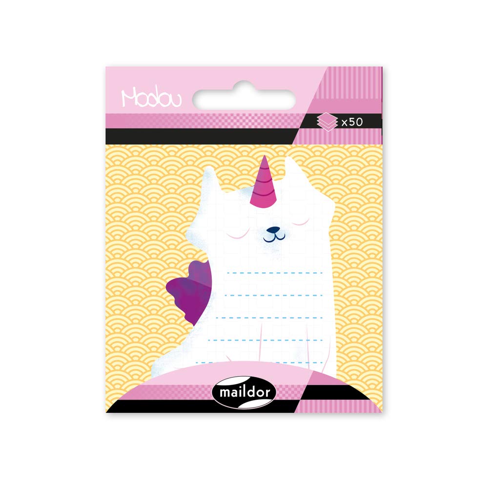 MAILDOR Modou Sticky Note Unicorn Cat 50s