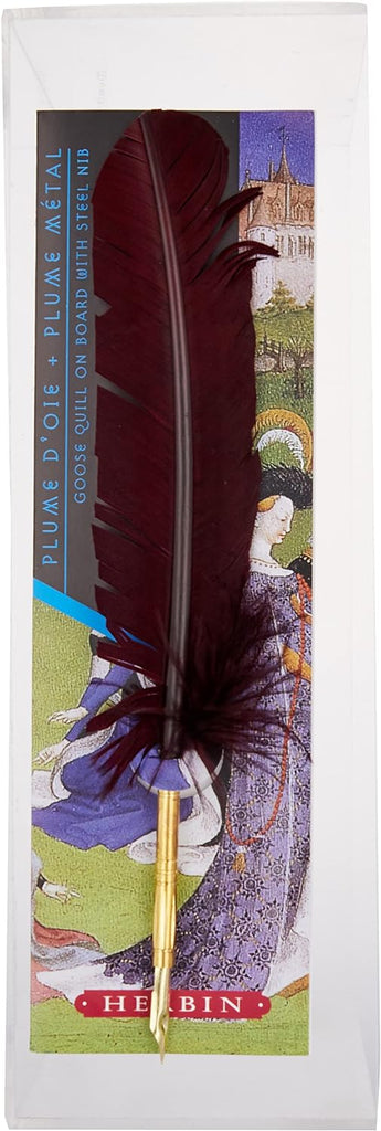 JACQUES HERBIN Goose Quill 21cm Burgundy with Nib Default Title