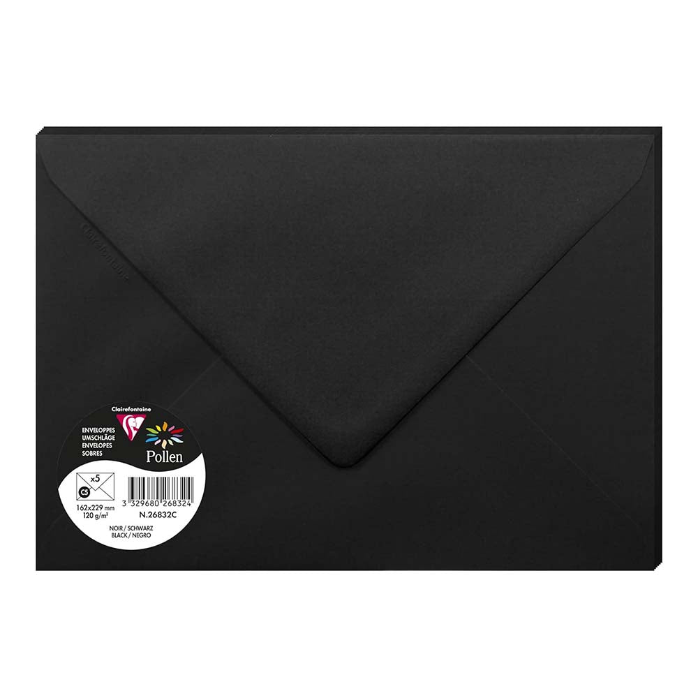 POLLEN Envelopes 120g 162x229mm Black 5s