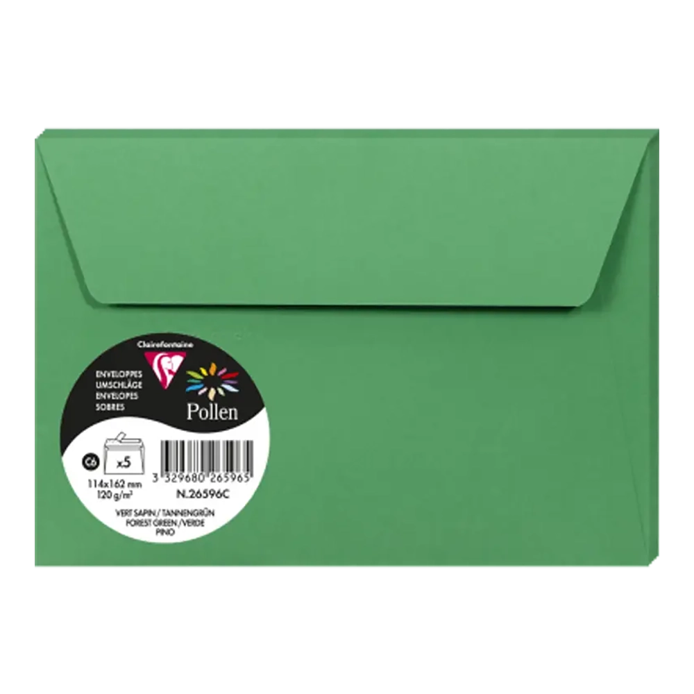 POLLEN Envelopes 120g 162x114mm Forest Green 5s
