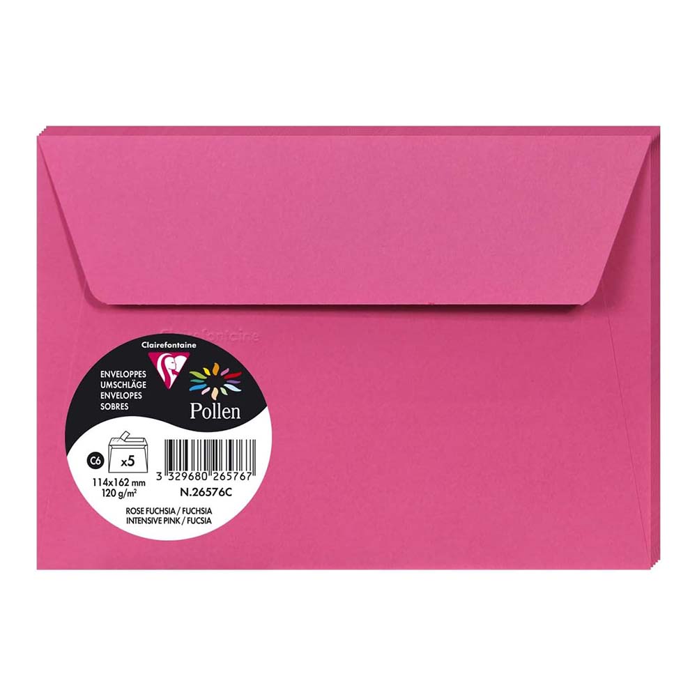 POLLEN Envelopes 120g 162x114mm Intensive Pink 5s