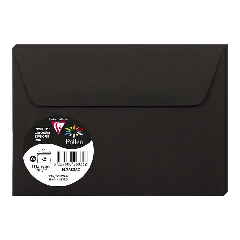 POLLEN Envelopes 120g 162x114mm Black 5s