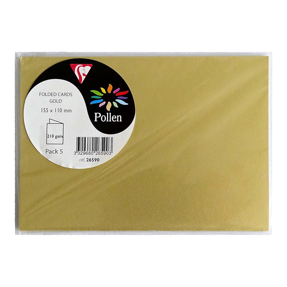 POLLEN Folded Cards 120g 162x114mm Gold 5s