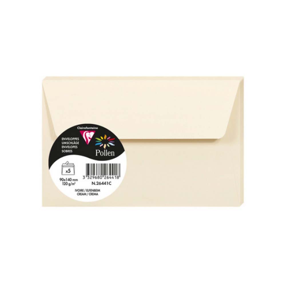 POLLEN Envelopes 120g 90x140mm Cream 5s