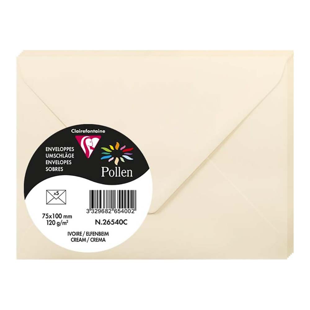 POLLEN Envelopes 120g 75x100mm Cream 5s
