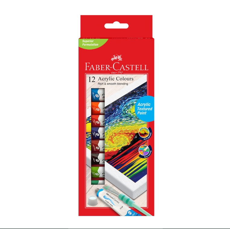 FABER-CASTELL Student Acrylic Set of 12x Tube 12ml 171112