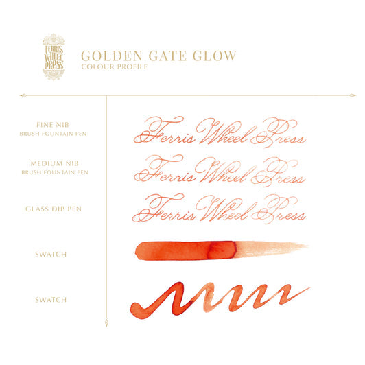 FERRIS WHEEL PRESS Fountain Pen Ink 38ml Golden Gate Glow Default Title