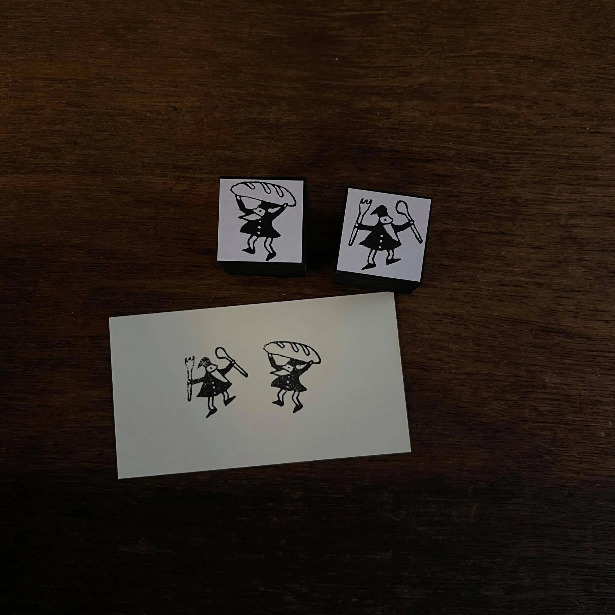 KOCKA Rubber Stamp Gnome w/Bread