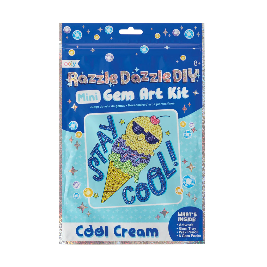 OOLY Razzle Dazzle DIY Mini Gem Art Kit-Cool Cream 1242270
