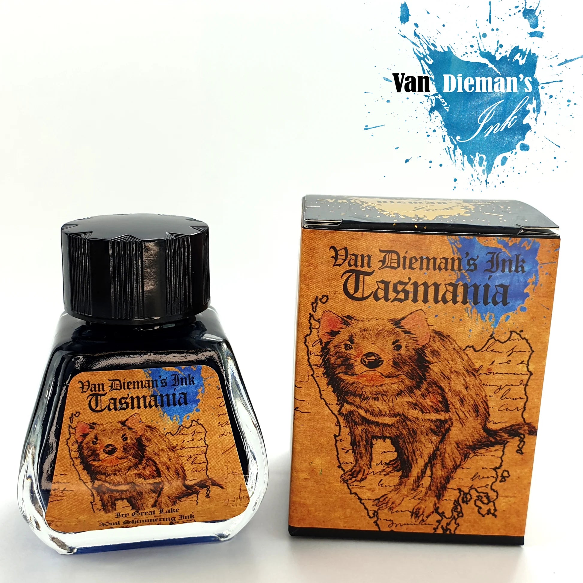 VAN DIEMAN'S Fountain Pen Ink 30ml Tasmania Shimmer Icy Great