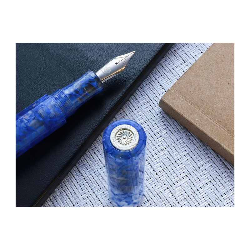 WANCHER Kaleido Blue Marbles Fuun Fountain Pen-Medium