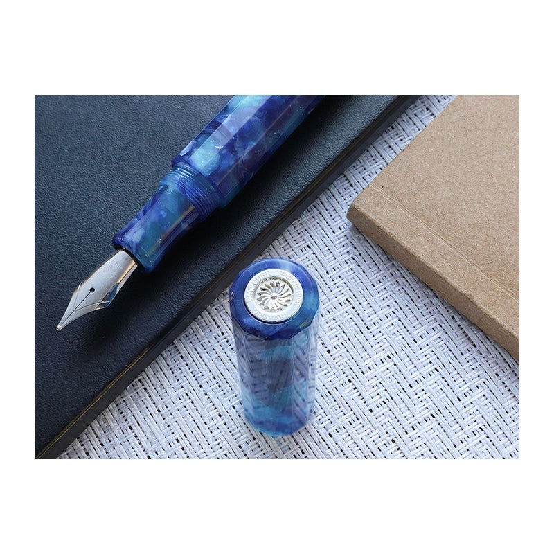 WANCHER Kaleido Deep Blue Kaiha Fountain Pen-Medium