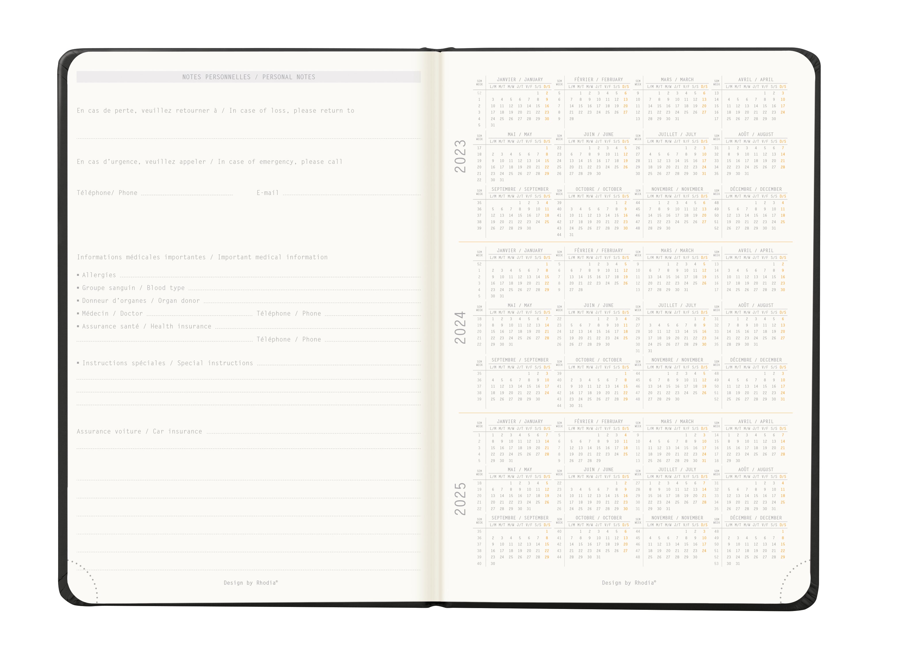 RHODIA 2024 Webplanner A5 Weekly Vertical Black Default Title