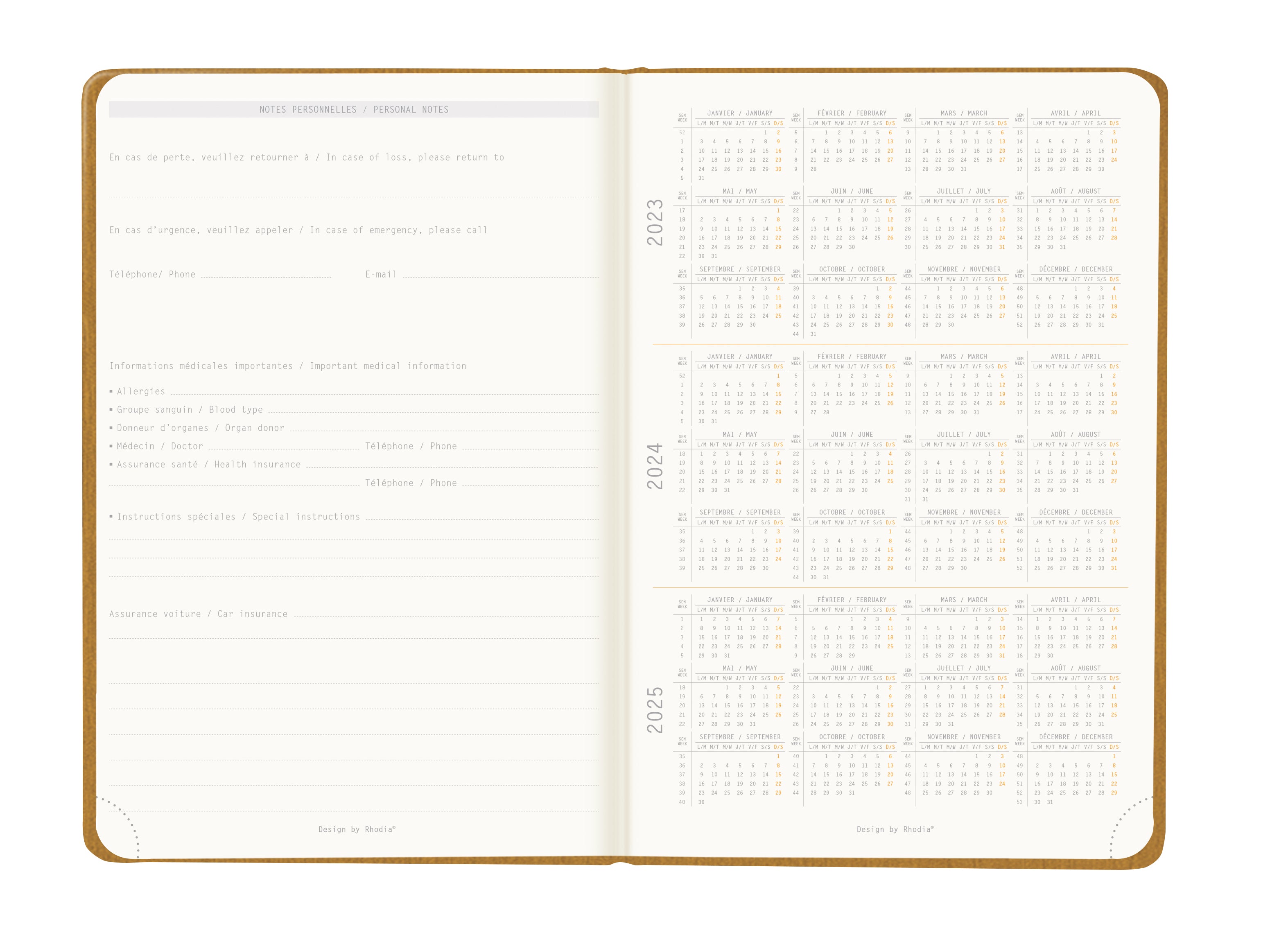 RHODIA 2024 Webplanner A5 Weekly Vertical Gold Default Title