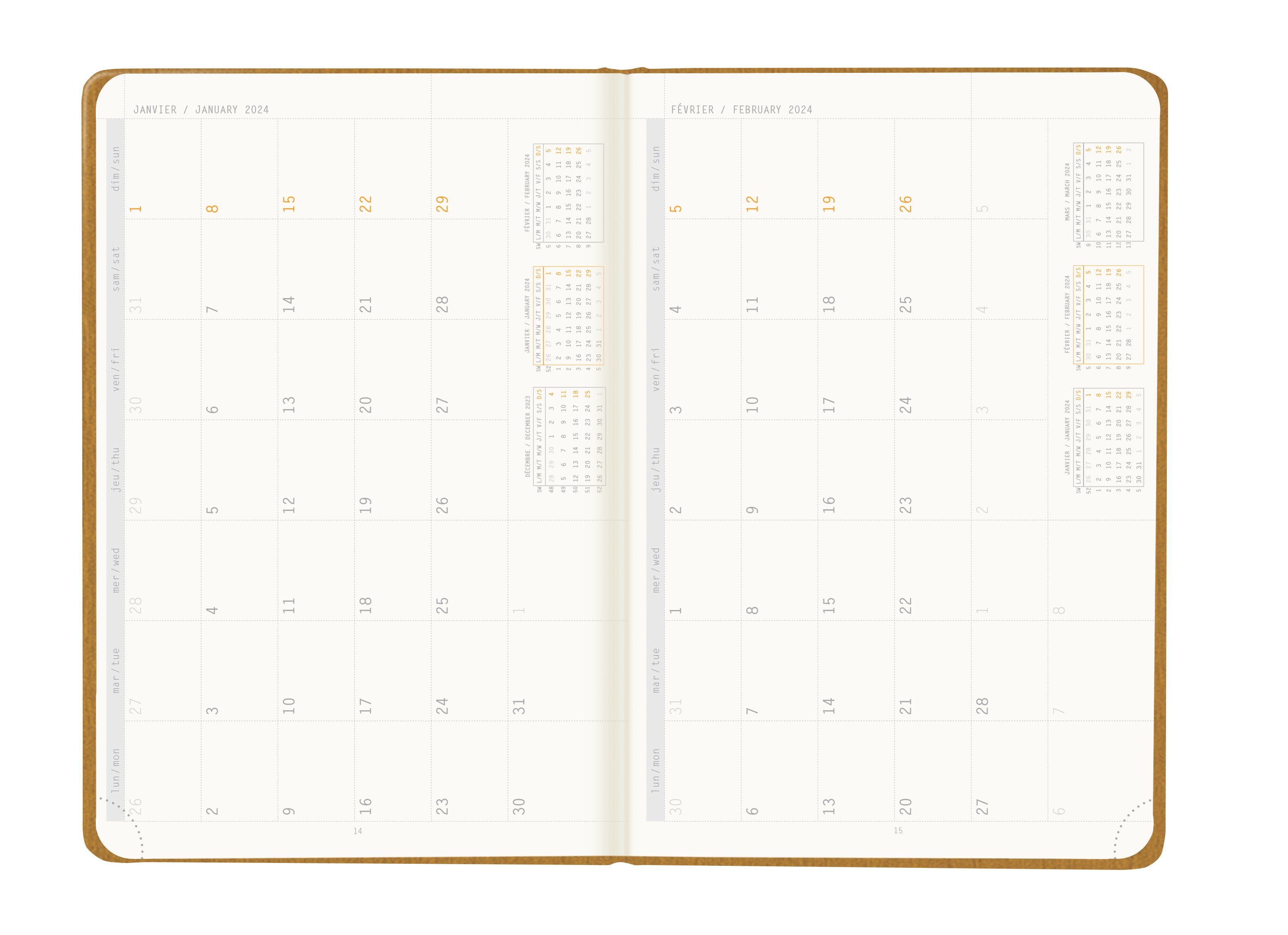 RHODIA 2024 Webplanner A5 Weekly Vertical Gold Default Title