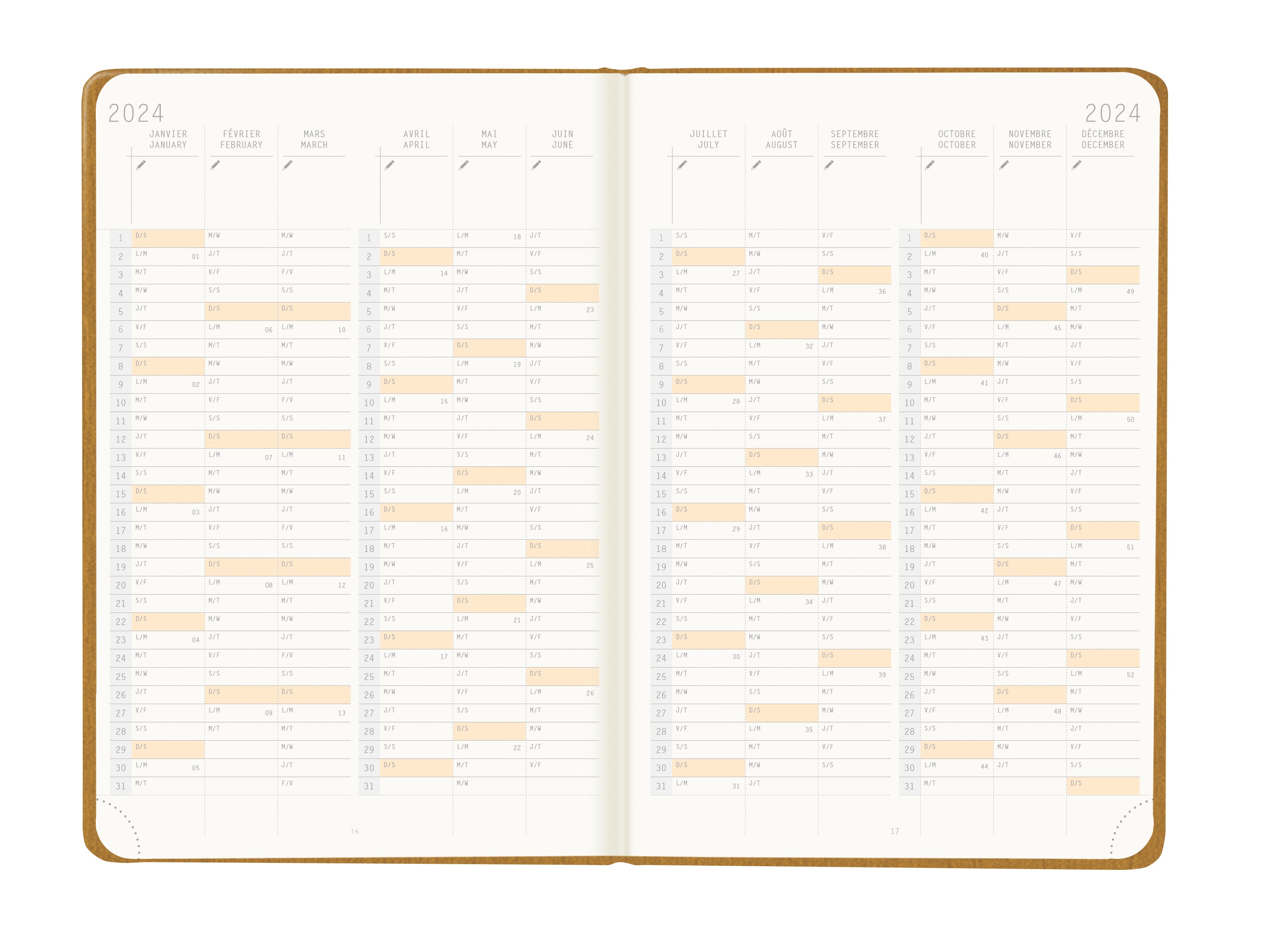 RHODIA 2024 Webplanner A5 Weekly Vertical Gold Default Title