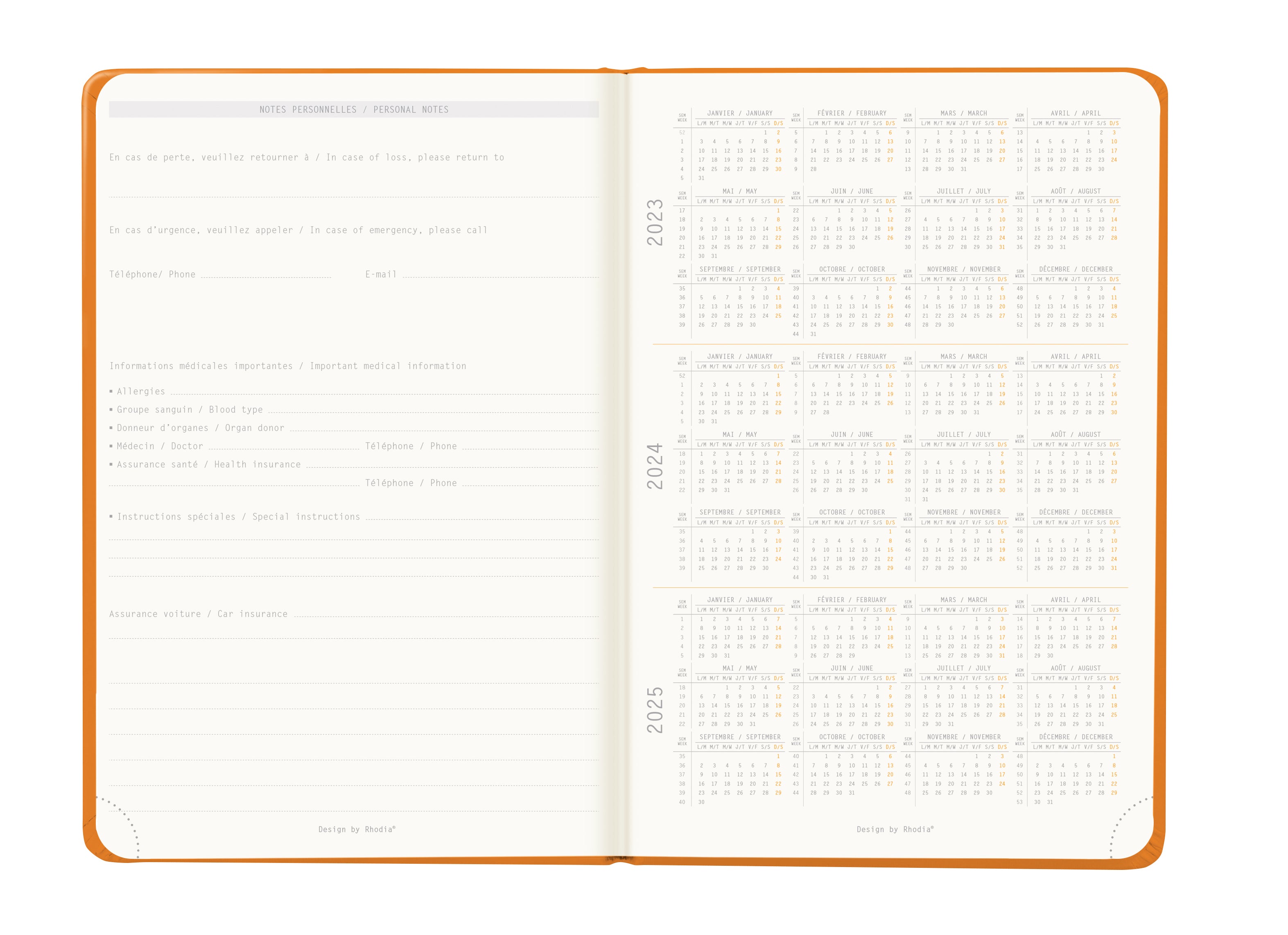 RHODIA 2024 Webplanner A5 Weekly Vertical Orange Default Title