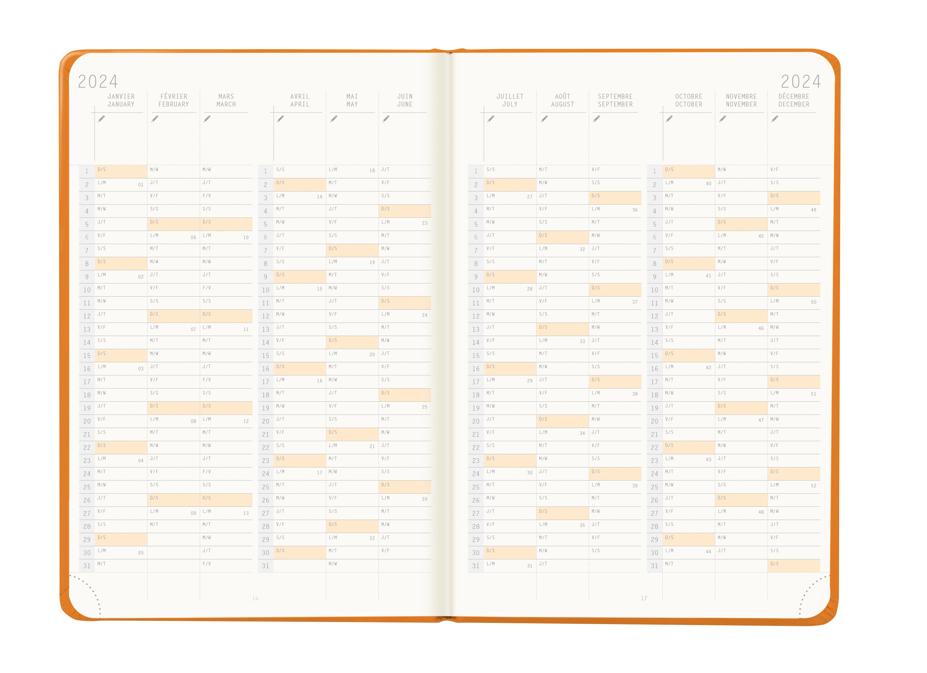 RHODIA 2024 Webplanner A5 Weekly Vertical Orange Default Title