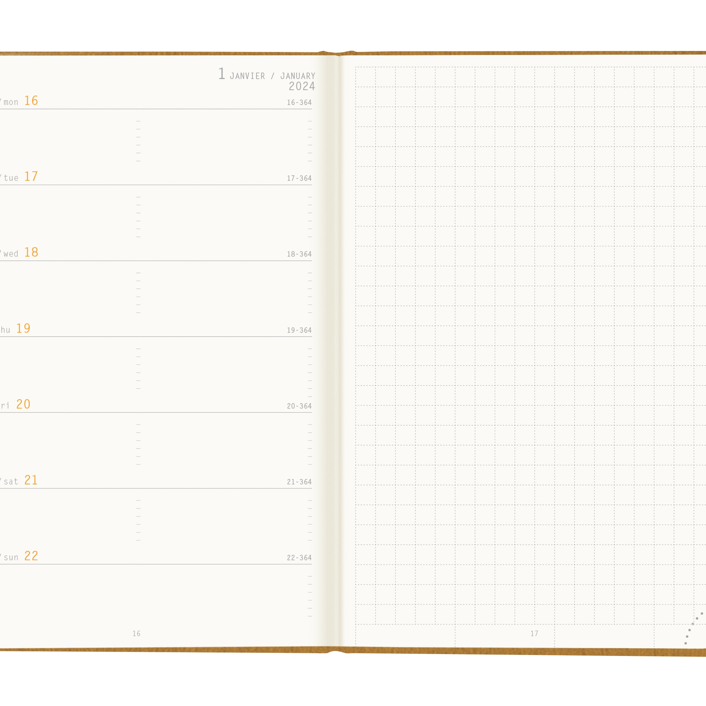 RHODIA 2024 Webplanner A6 Weekly Horizontal Gold Default Title
