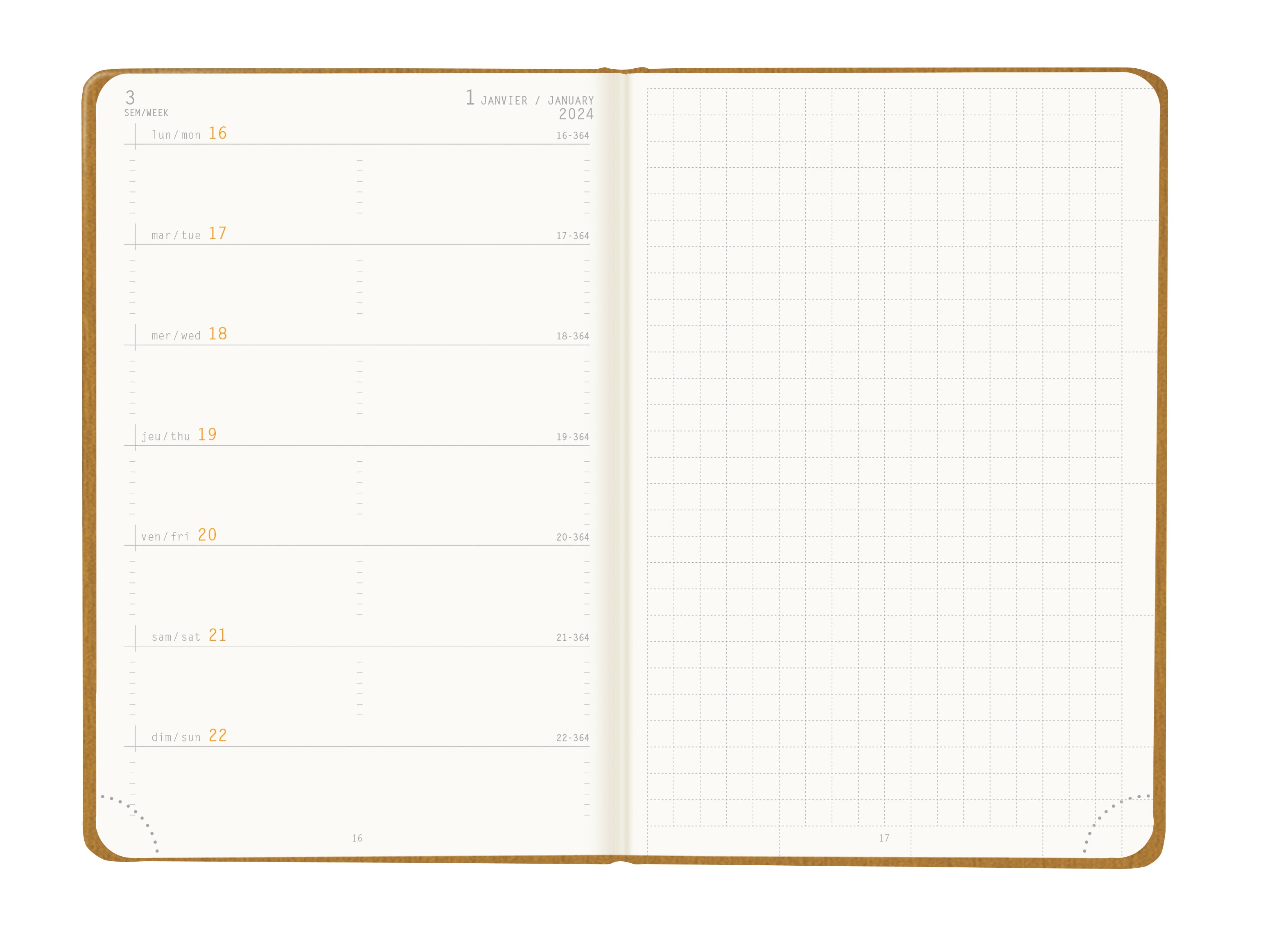 RHODIA 2024 Webplanner A6 Weekly Horizontal Gold Default Title