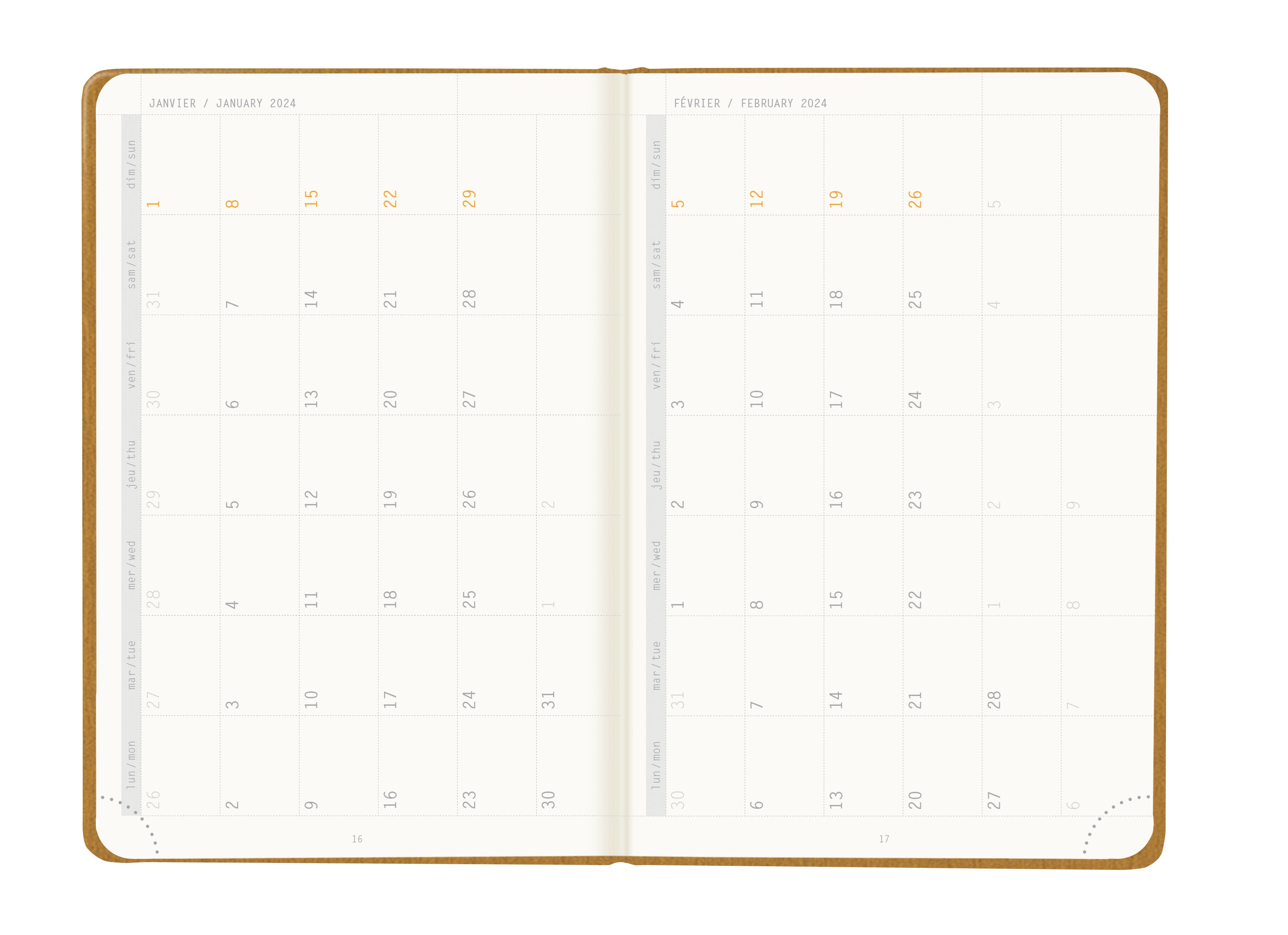 RHODIA 2024 Webplanner A6 Weekly Horizontal Gold Default Title