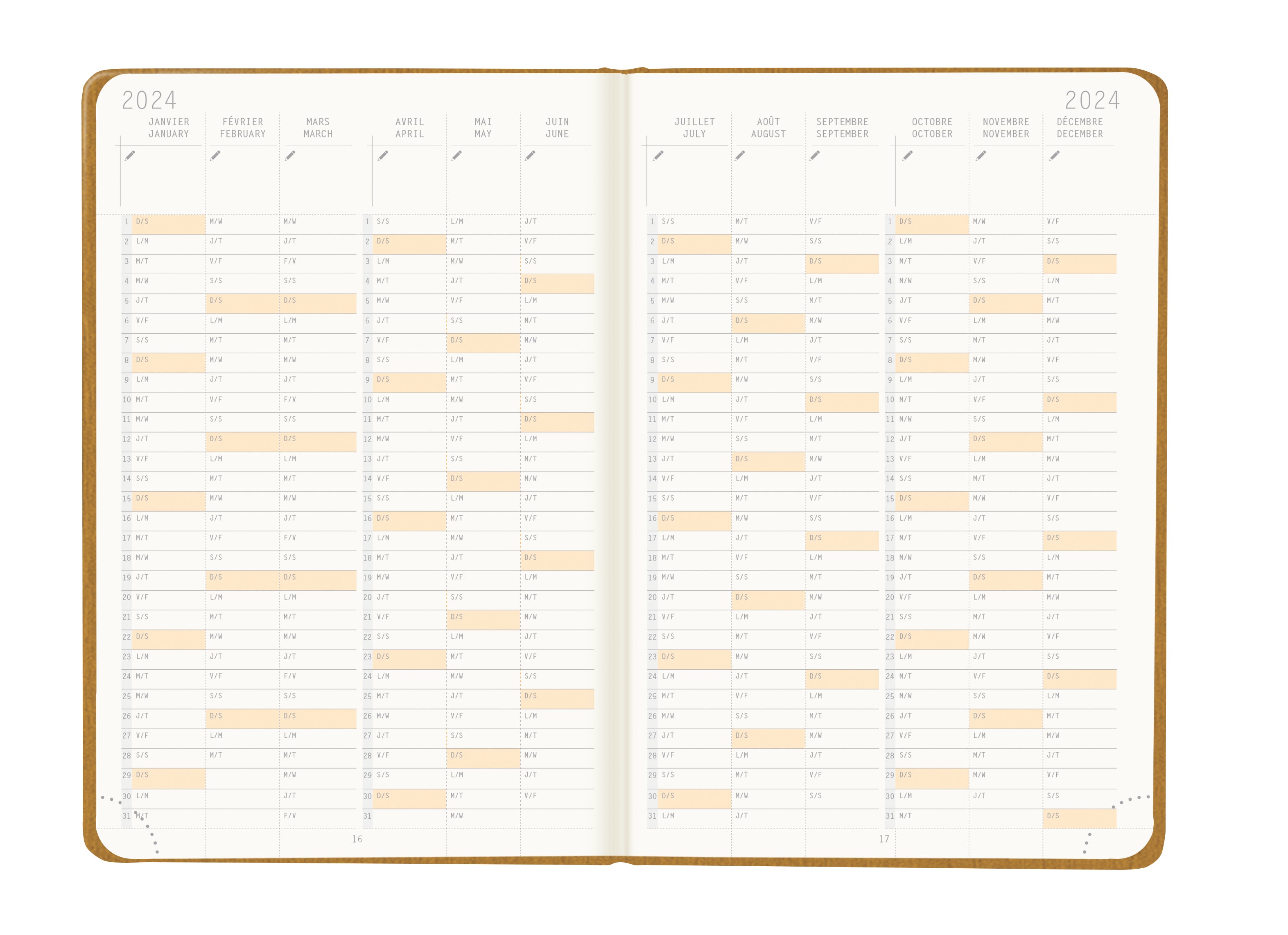 RHODIA 2024 Webplanner A6 Weekly Horizontal Gold Default Title