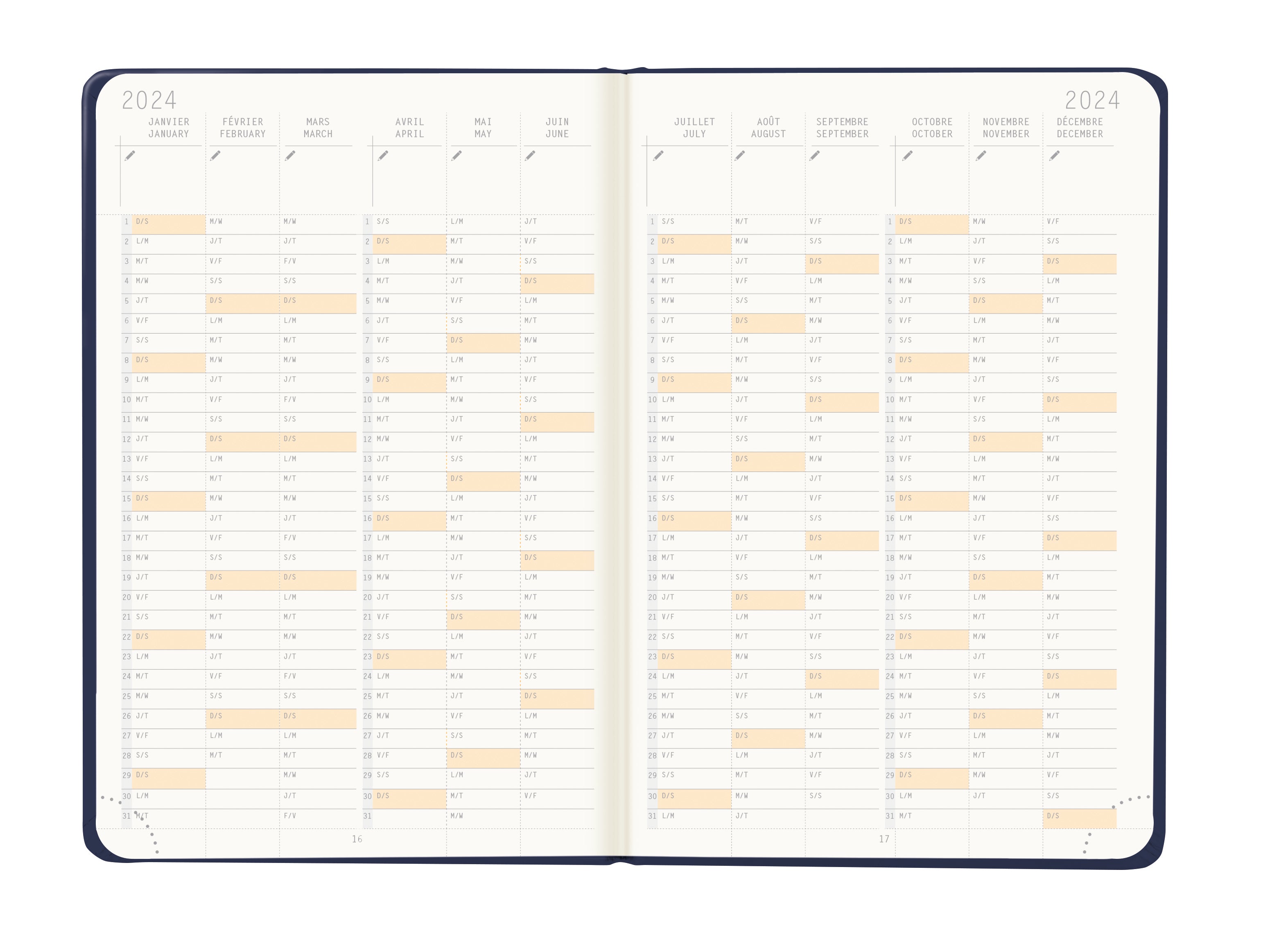 RHODIA 2024 Webplanner A6 Weekly Horizontal Midnight Default Title