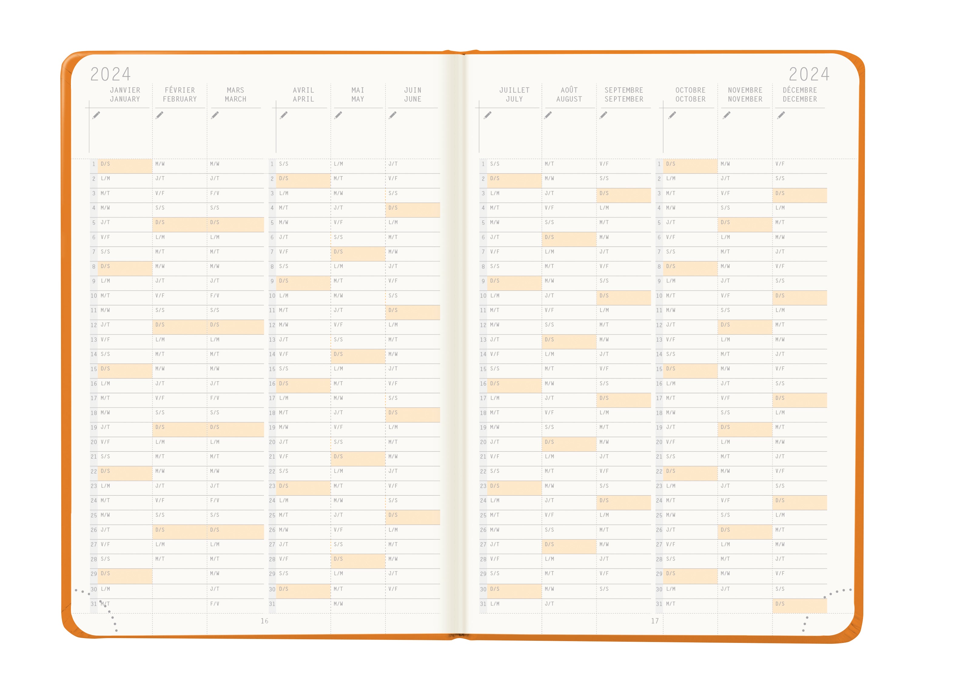 RHODIA 2024 Webplanner A6 Weekly Horizontal Orange Default Title