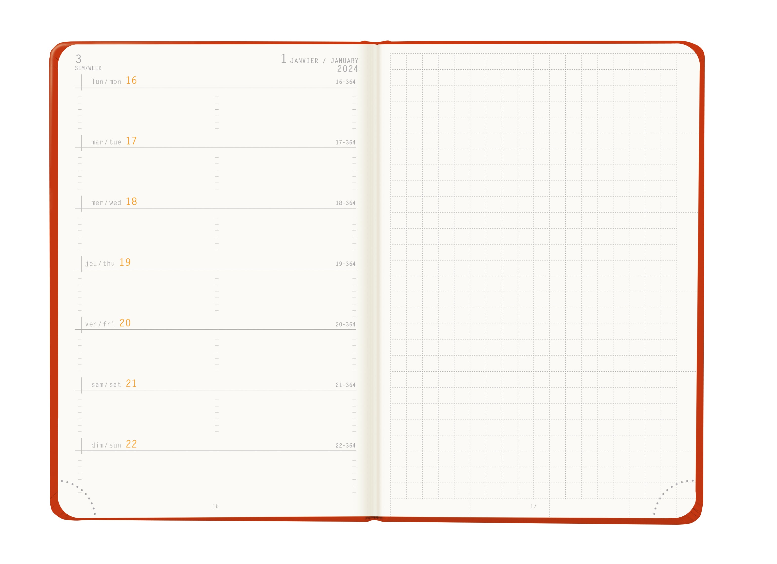 RHODIA 2024 Webplanner A6 Weekly Horizontal Poppy Default Title