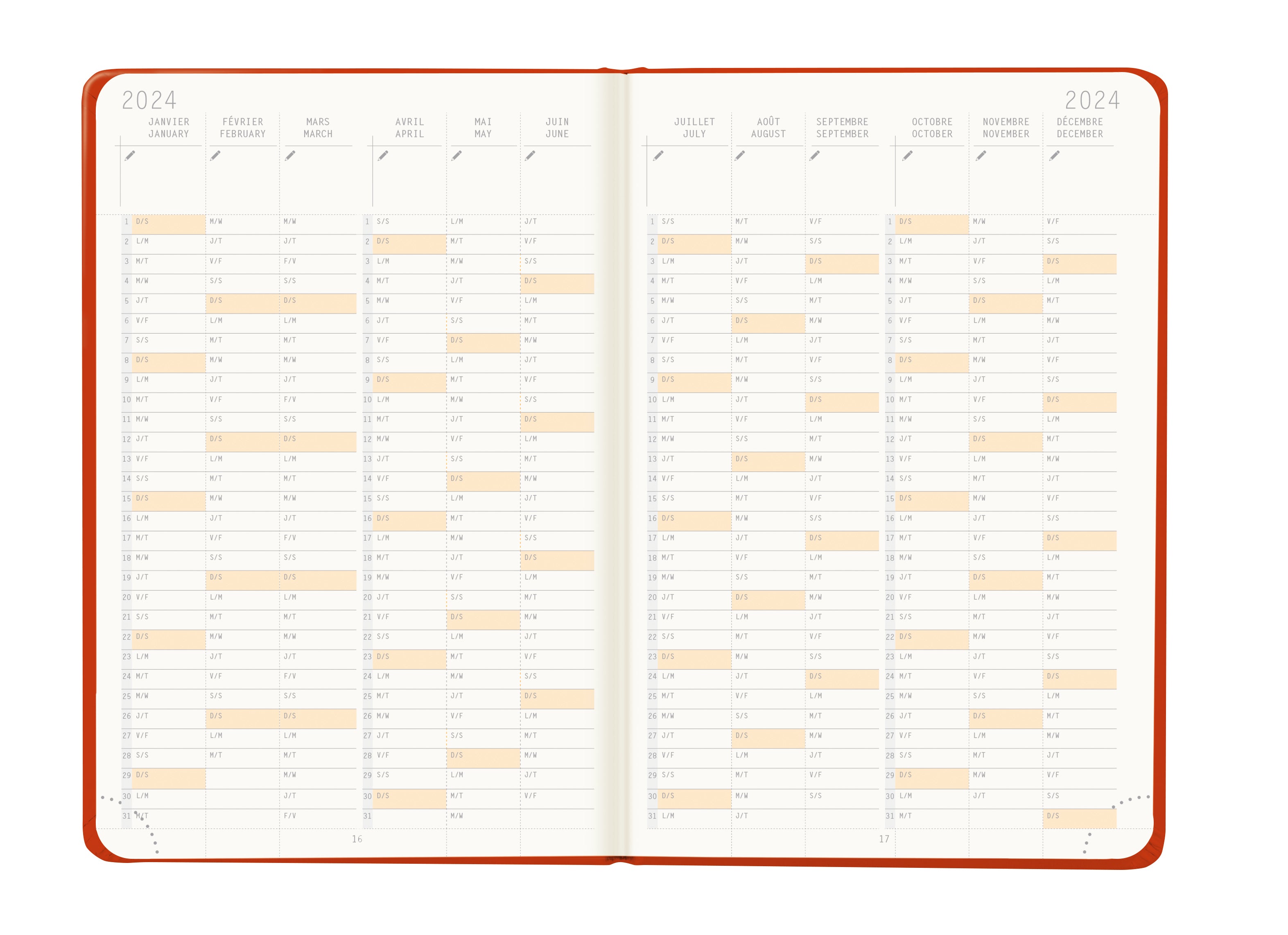 RHODIA 2024 Webplanner A6 Weekly Horizontal Poppy Default Title