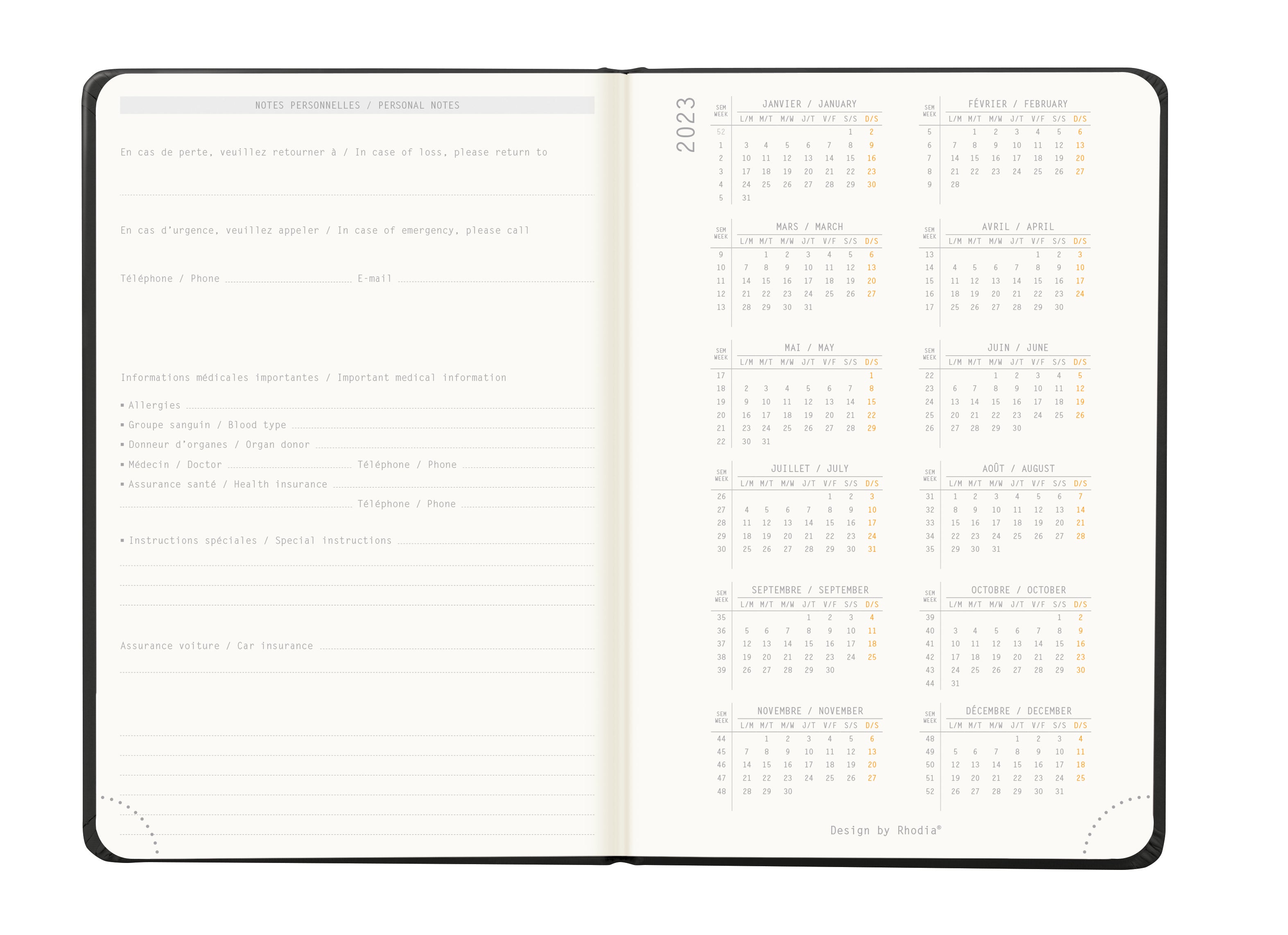 RHODIA 2024 Webplanner A6 Weekly Vertical Black Default Title