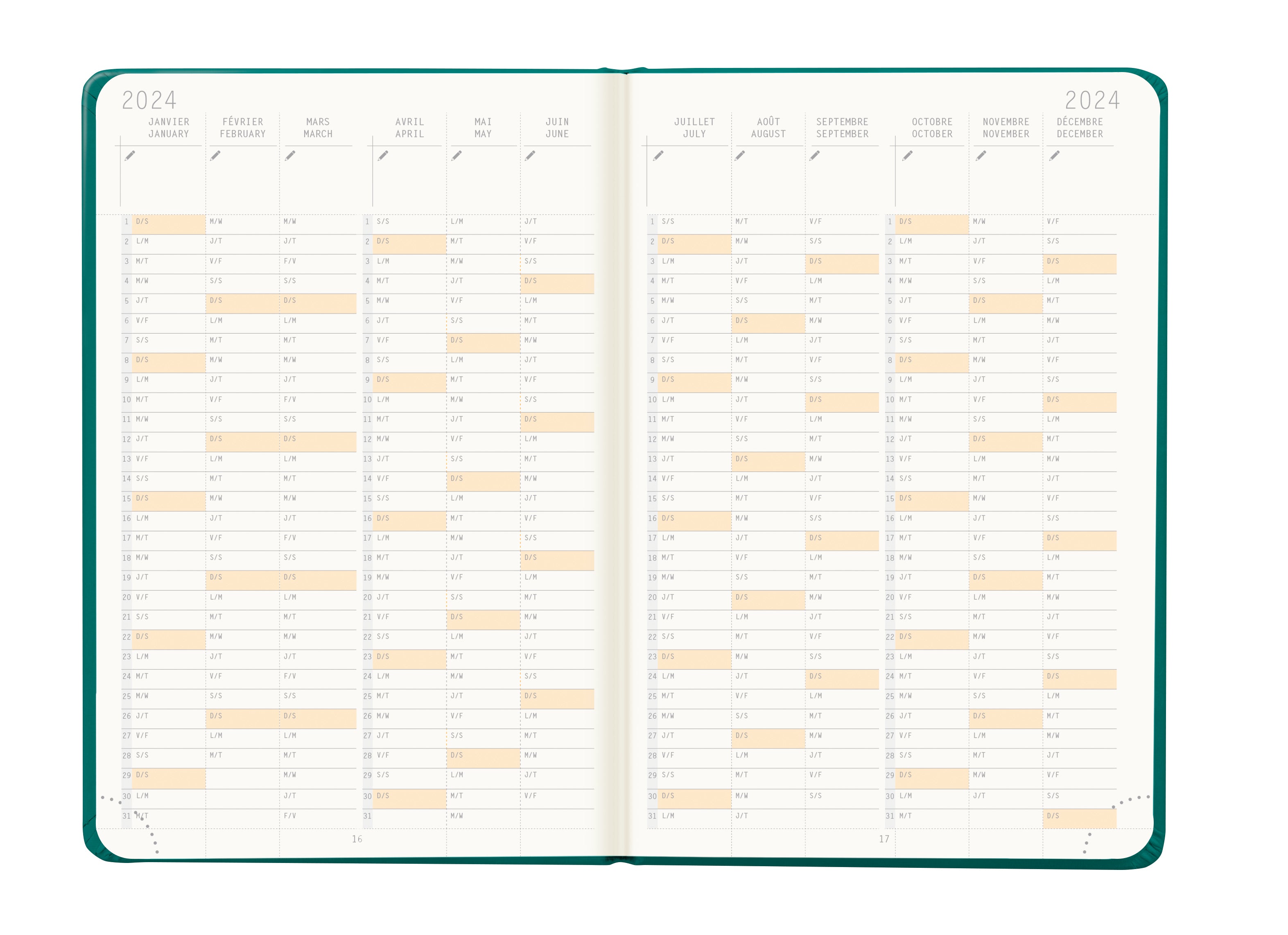 RHODIA 2024 Webplanner A6 Weekly Vertical Peacock Default Title