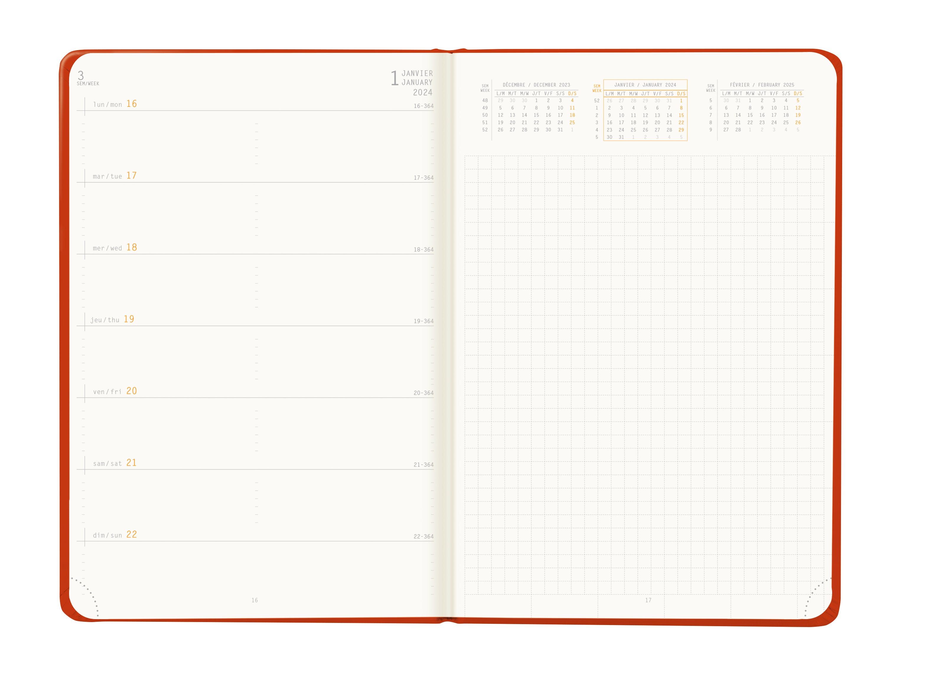 RHODIA 2024 Webplanner A5 Weekly Horizontal Poppy Default Title