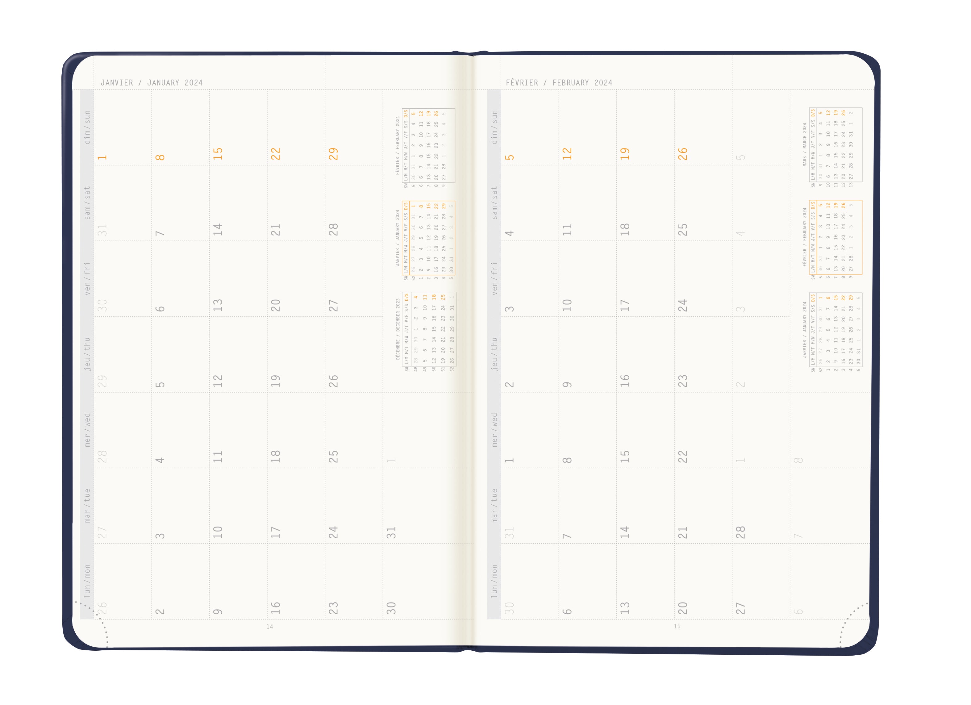 RHODIA 2024 Webplanner A5 Weekly Horizontal Midnight Default Title