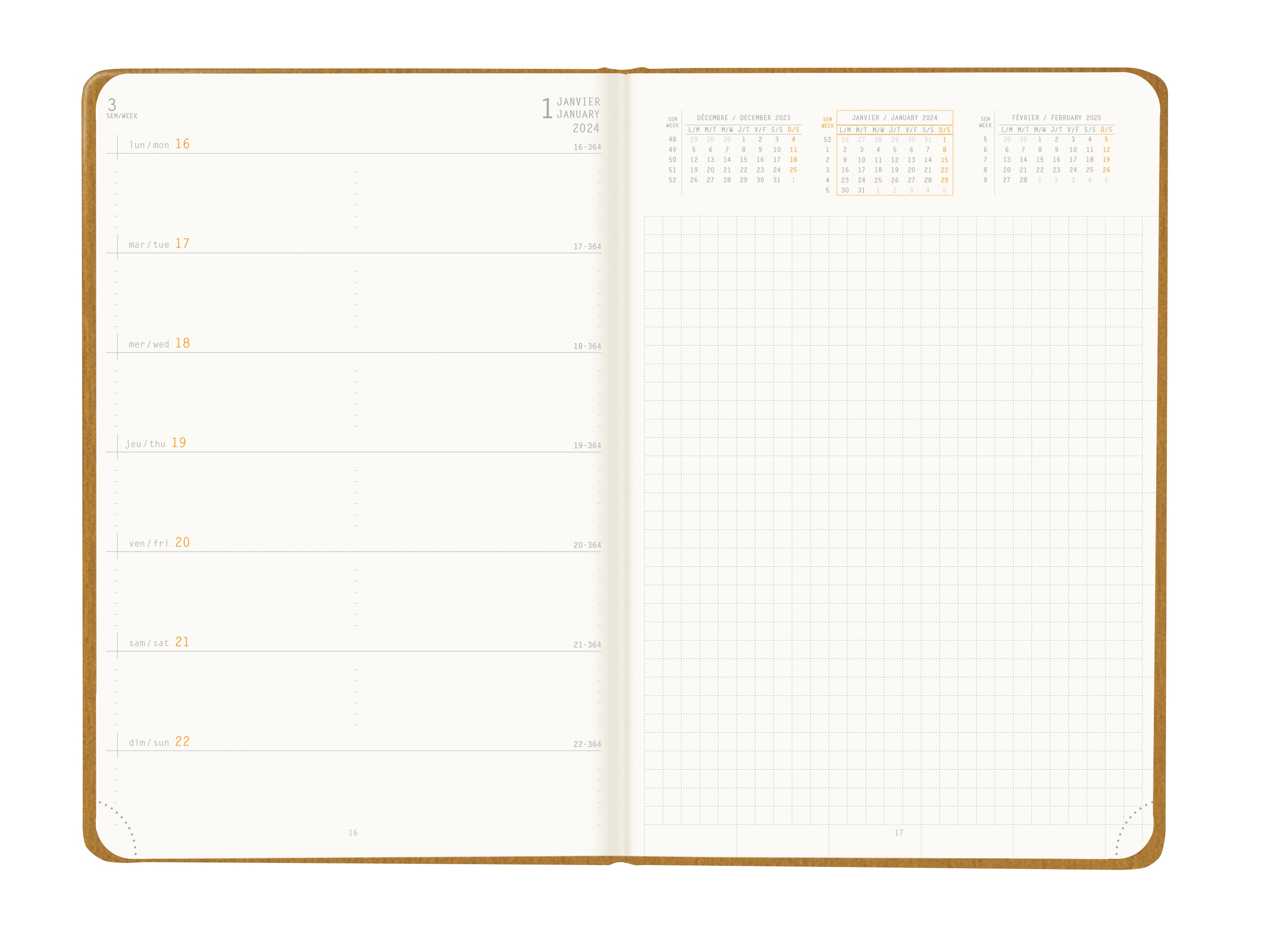 RHODIA 2024 Webplanner A5 Weekly Horizontal Gold Default Title