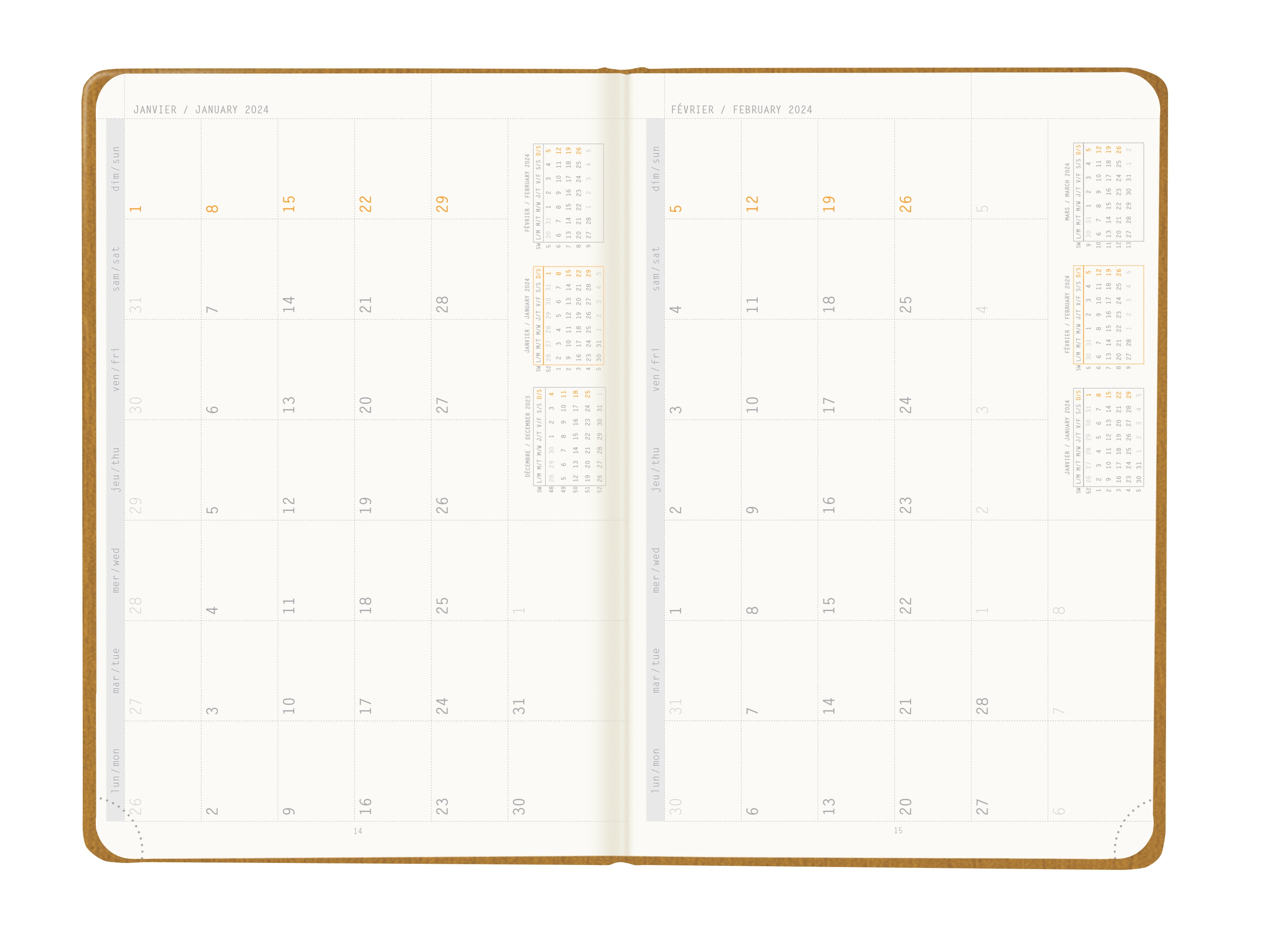 RHODIA 2024 Webplanner A5 Weekly Horizontal Gold Default Title