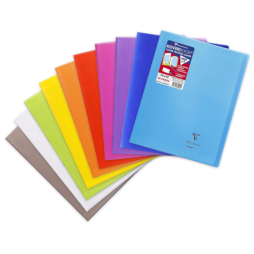 CLAIREFONTAINE KOVERBOOK Transparent PP 24x32cm 96p Seyes Green