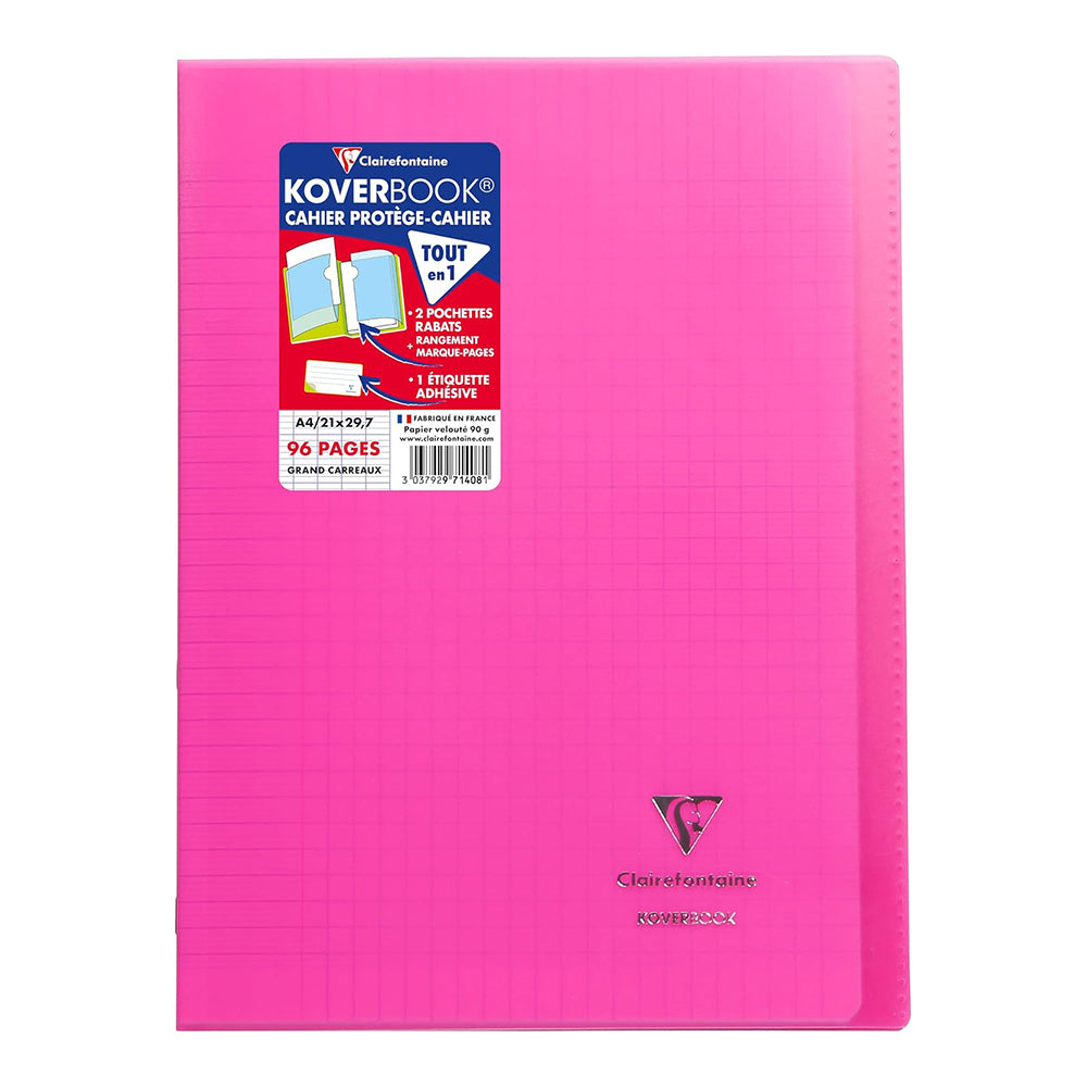 CLAIREFONTAINE Koverbook Transparent PP 21x29.7cm 96p Seyes Pink