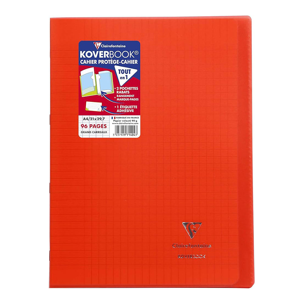 CLAIREFONTAINE Koverbook Transparent PP 21x29.7cm 96p Seyes Red