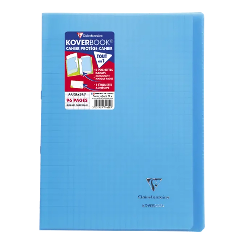 CLAIREFONTAINE Koverbook Transparent PP 21x29.7cm 96p Seyes Blue