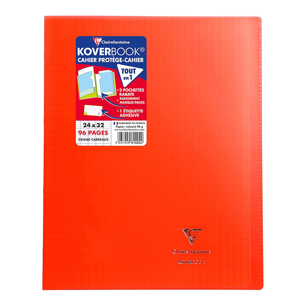 CLAIREFONTAINE KOVERBOOK Transparent PP 24x32cm 96p Seyes Red