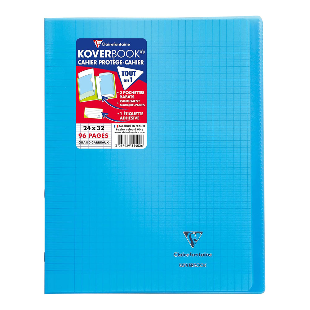 CLAIREFONTAINE KOVERBOOK Transparent PP 24x32cm 96p Seyes Blue