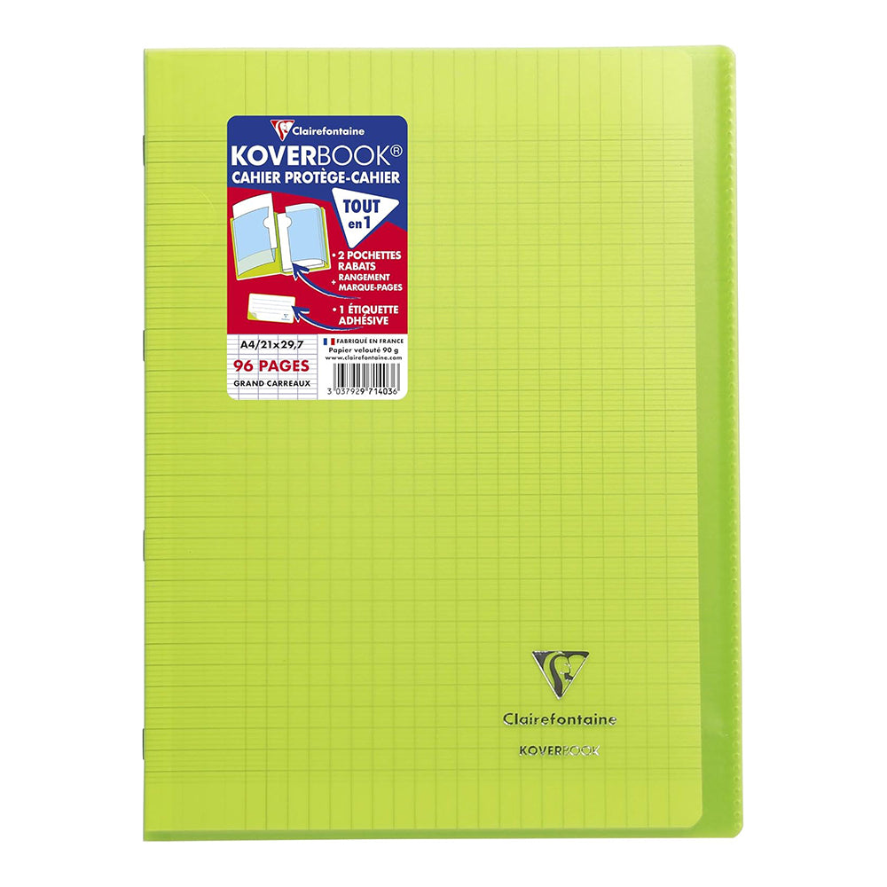 CLAIREFONTAINE Koverbook Trans. PP 21x29.7cm 96p Seyes Green