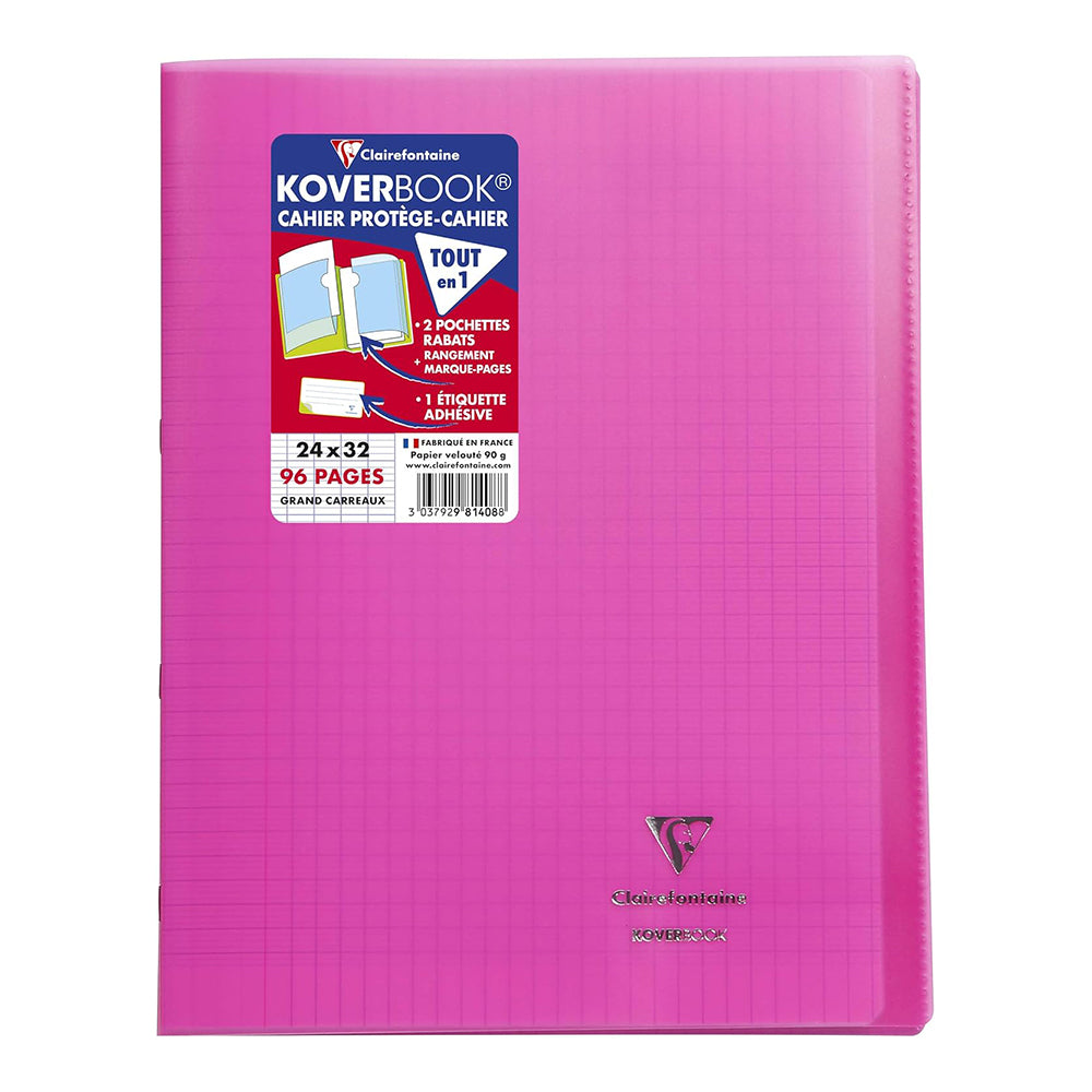 CLAIREFONTAINE KOVERBOOK Transparent PP 24x32cm 96p Seyes Pink