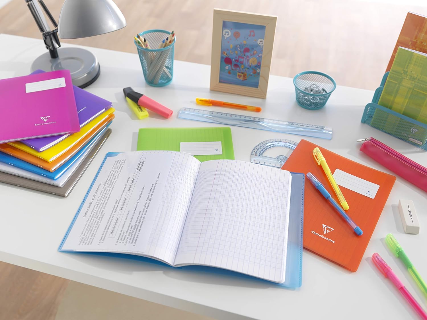 CLAIREFONTAINE KOVERBOOK Transparent PP 24x32cm 96p Seyes Pink