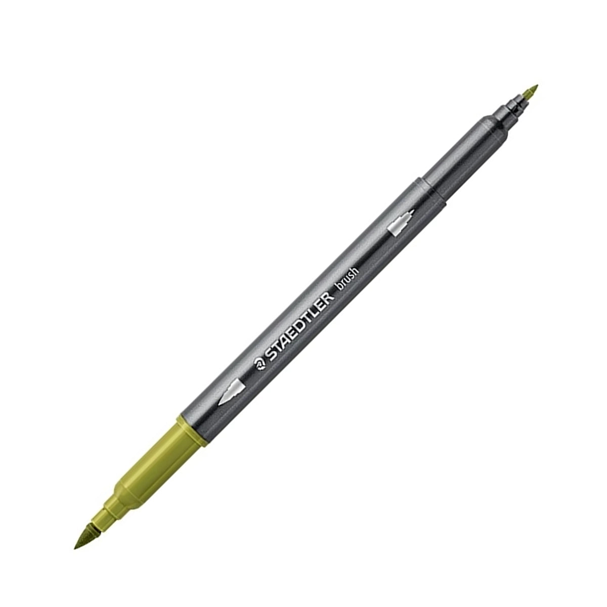 STAEDTLER Double-Ended Watercolour Brush Pen Olive Green