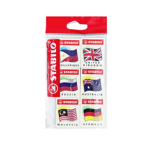 STABILO Fancy Eraser 1188Z International Flags 6s