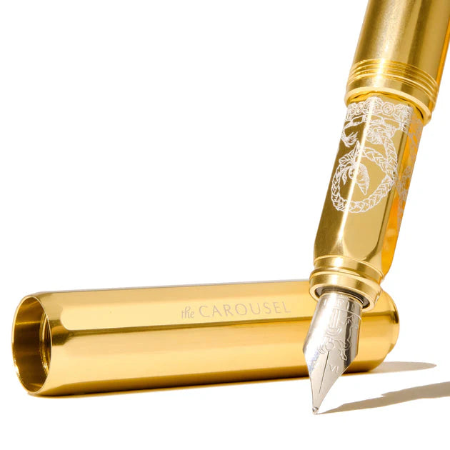 FERRIS WHEEL PRESS Carousel Aluminium Fountain Pen Medium Limited Edition Plaited Gold Tress