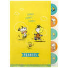 SUN-STAR Clear File FL 213 A4 5-Pockets Peanuts Vintage Yellow