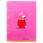 SUN-STAR Clear File FL 213 A4 5-Pockets Peanuts Vintage Pink